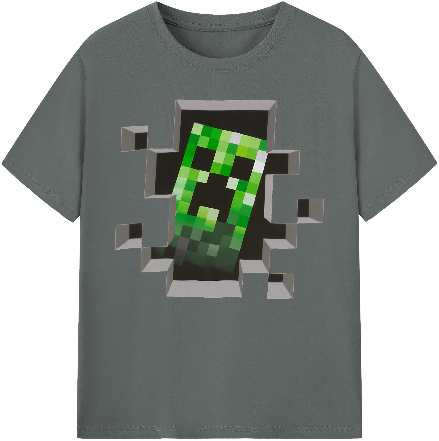 （画像用） マインクラフト ブロックの世界 Minecraft MC Block world 綿100％ メンズ半袖Tシャツ｜肌触りやわらか＆通気性